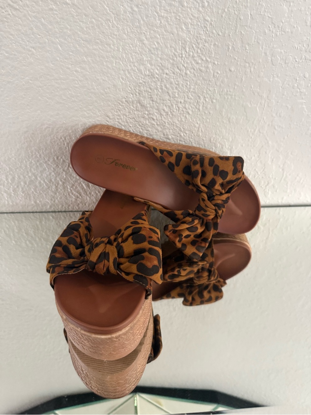 & Other Stories Leopard Bow Espadrille Wedges in Brown and Black